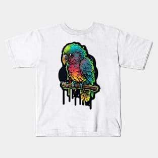 Colorful Parrot melting colors #3 Kids T-Shirt